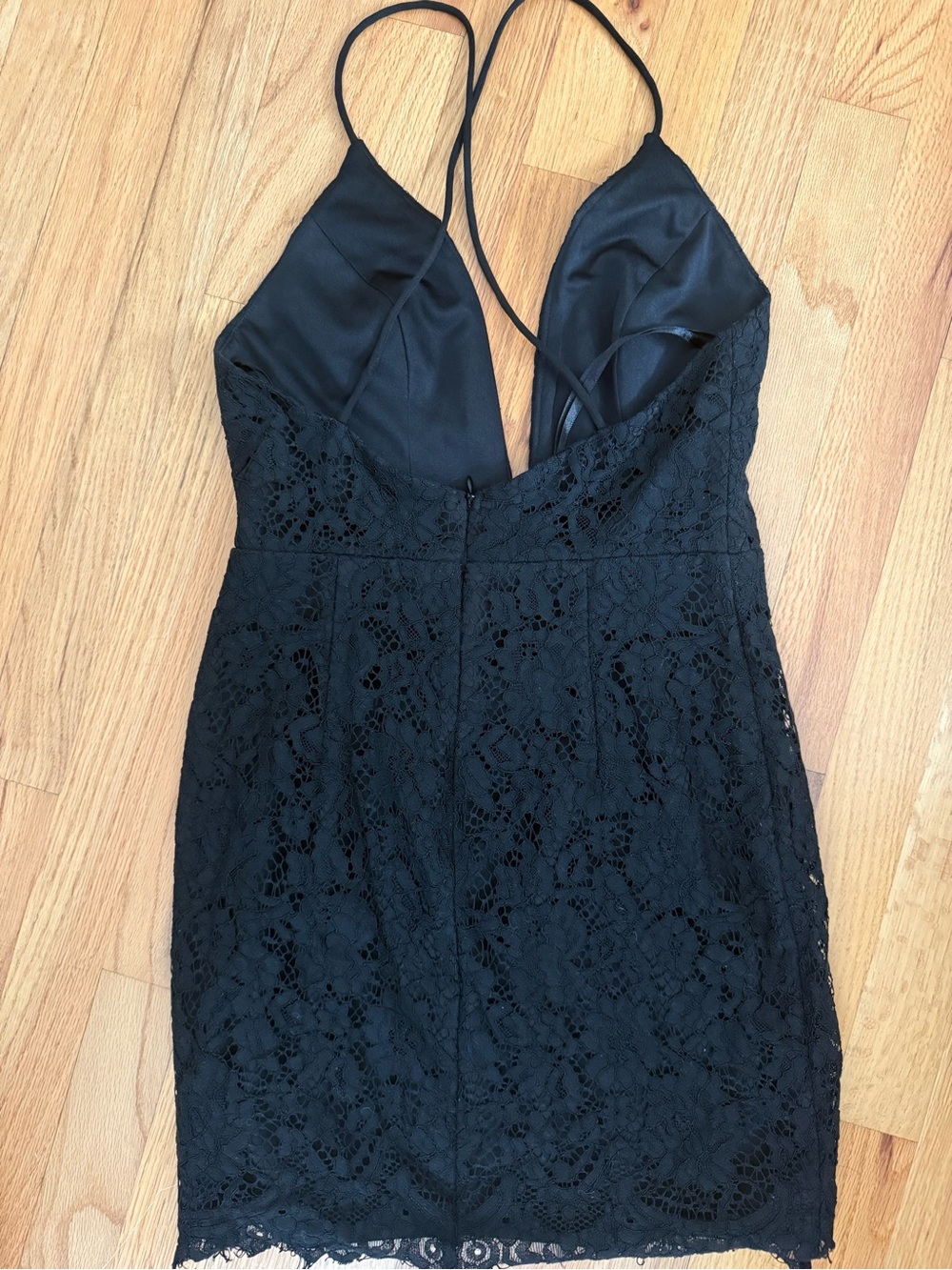 Black Lace V-Neck Spaghetti Strap Dress
